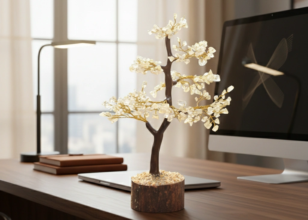 Citrine Crystal Money Tree Side View