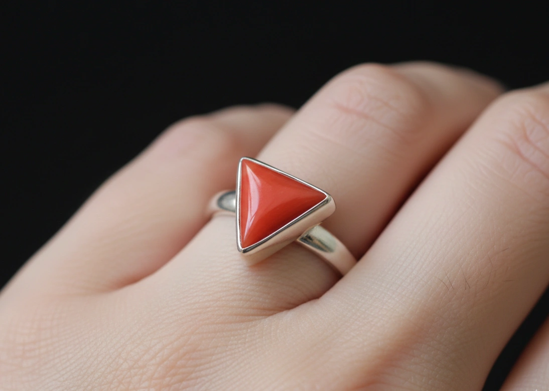 Red Coral Natural Moonga Stone